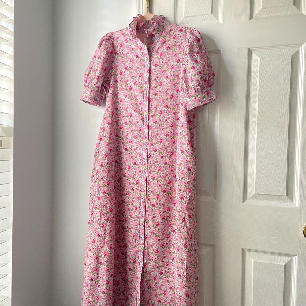 Tuckernuck Pink Multi Ruffle Collar Louisa  dress